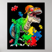 T Rex Dinosaur Autismus Sensibilisierung Puzzle Pi Poster (Vorne)