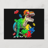 T Rex Dinosaur Autismus Sensibilisierung Puzzle Pi Postkarte (Vorderseite)