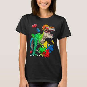 T Rex Dinosaur Autismus Sensibilisierung Puzzle Pi T-Shirt