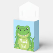 T-Rex Dinosaur Babydusche blau Geschenkschachtel (Geöffnet)