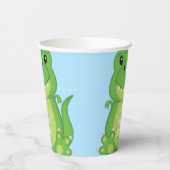 T-Rex Dinosaur Babydusche blau Pappbecher (Links)