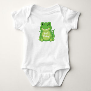 T-Rex Dinosaur Babydusche Grün Baby Strampler