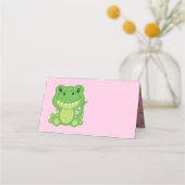 T-Rex Dinosaur Babydusche Pink Platzkarte (Vorderseite)