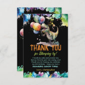 T-Rex Dinosaur Balloons Paint Splash Geburtstag Dankeskarte (Vorne/Hinten)