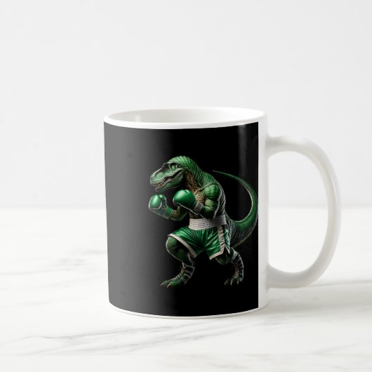 T-Rex Dinosaur beim Boxen Boxer Kampfsport  Kaffeetasse (Rechts)