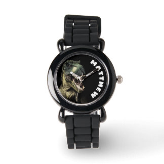 T-Rex Dinosaur Benutzerdefinierter Name Armbanduhr