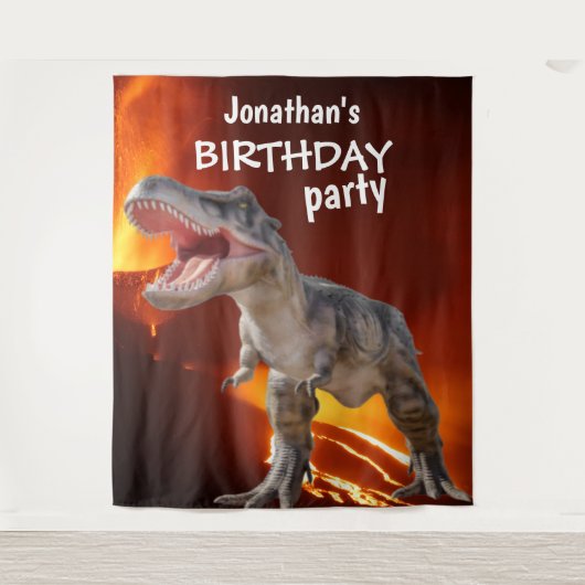 T REX Dinosaur BIRTHDAY House Hintergrund Wandteppich (Vorderseite)