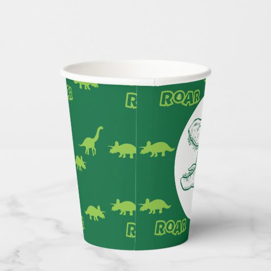 T-Rex Dinosaur Birthday Pappbecher (Rechts)