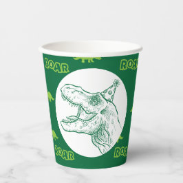 T-Rex Dinosaur Birthday Pappbecher