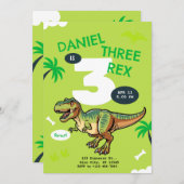 T-Rex Dinosaur Birthday Party Einladung (Vorne/Hinten)