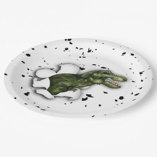 T-Rex Dinosaur Birthday Party Paper Teller (Schrägansicht)