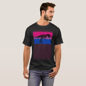 T Rex Dinosaur Bisexual Pride Flag Paläontologe T-Shirt (Vorne ganz)