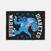 T-Rex Dinosaur Blaues Band Typ-1-Diabetes Fleecedecke (Vorderseite (Horizontal))