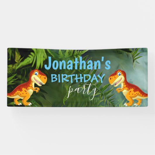 T REX Dinosaur Boy Banner (Horizontal)