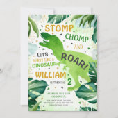 T Rex Dinosaur Boy Birthday Einladung (Vorderseite)