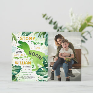 T Rex Dinosaur Boy Birthday Foto Einladung