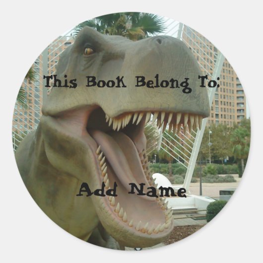 T-Rex Dinosaur Buchzeichen Sticker (Vorderseite)