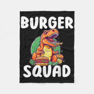 T-Rex Dinosaur Burger Squad Hamburger Liebhaber Lu Fleecedecke