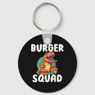 T-Rex Dinosaur Burger Squad Hamburger Liebhaber Lu Schlüsselanhänger