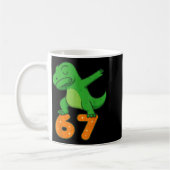 T-rex Dinosaur Dabbing 67 Meme Six Seven Funny Kaffeetasse (Links)