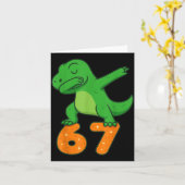 T-rex Dinosaur Dabbing 67 Meme Six Seven Funny  Karte (Gelbe Blume)