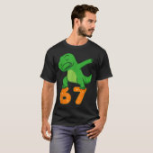 T-rex Dinosaur Dabbing 67 Meme Six Seven Funny T-Shirt (Vorne ganz)