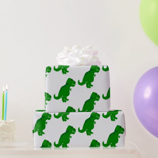 T-Rex-Dinosaur-Design in jeder Hintergrundfarbe Geschenkpapier (Partygeschenke)