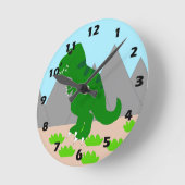 T-Rex Dinosaur Design Runde Wanduhr (Winkel)