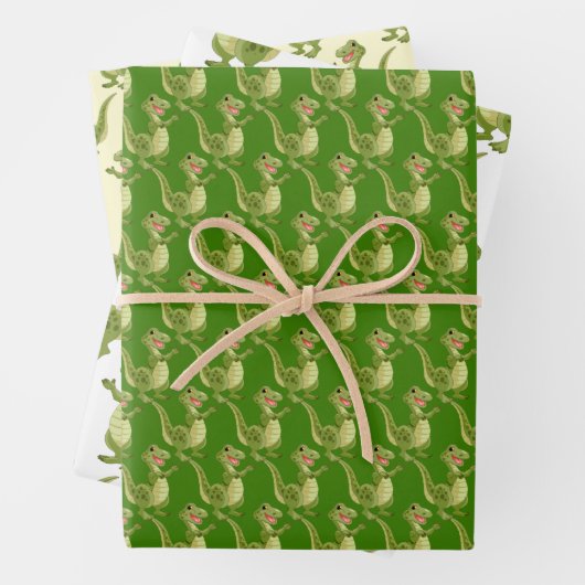 T-Rex Dinosaur Design Wrapping Paper Sheets Geschenkpapier Set (Beispiel)