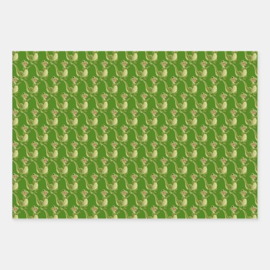 T-Rex Dinosaur Design Wrapping Paper Sheets Geschenkpapier Set (Vorderseite)