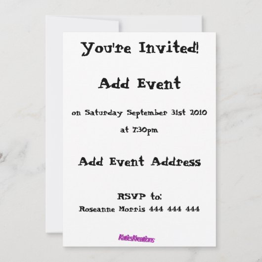 T-Rex Dinosaur Einladung (Rückseite)