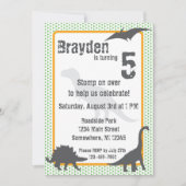T-Rex Dinosaur Einladung zum Geburtstag (Vorderseite)
