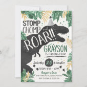 T-Rex Dinosaur Einladung zum Geburtstag (Vorderseite)