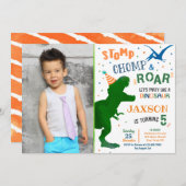 T-Rex Dinosaur Einladungen zum Geburtstag (Vorne/Hinten)