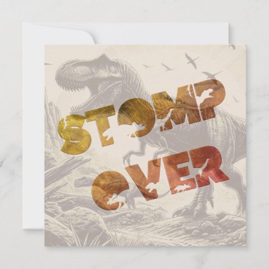 T-rex Dinosaur Einladungskarte (Vorderseite)