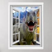 T-Rex Dinosaur Fake-Fenster Poster (Vorne)