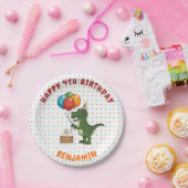 T-rex Dinosaur farbenfrohe Balloons benutzerdefini Pappteller (Party)