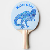 T-Rex Dinosaur farbiges prähistorisches Tier Tischtennis Schläger (Rückseite)