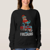 T Rex Dinosaur Firefighter Fireman Firefighting Fi Sweatshirt (Vorderseite)