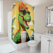 T-Rex Dinosaur Funny Duschvorhang (Beispiel)
