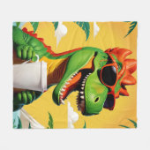 T-Rex Dinosaur Funny Fleecedecke (Vorderseite (Horizontal))