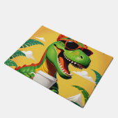 T-Rex Dinosaur Funny Fußmatte (Schrägansicht)