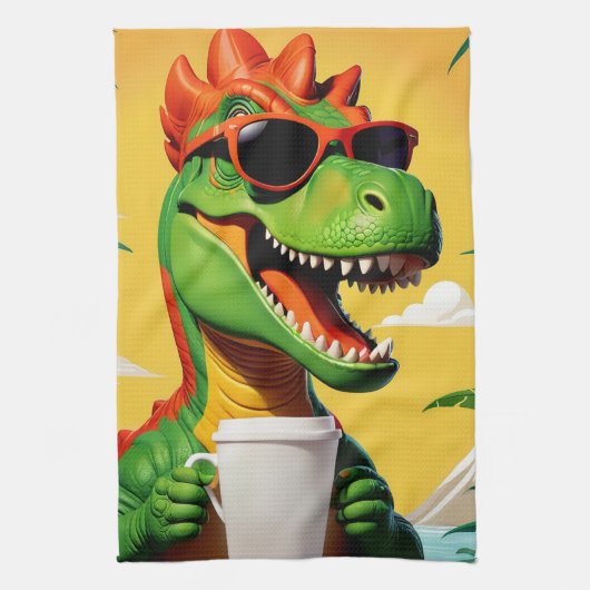 T-Rex Dinosaur Funny Geschirrtuch (Vertikal)