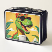 T-Rex Dinosaur Funny Metall Brotdose (Rückseite)