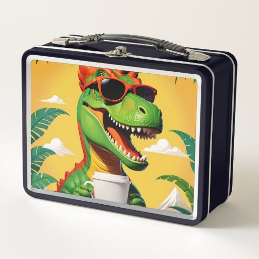 T-Rex Dinosaur Funny Metall Brotdose (Vorderseite)