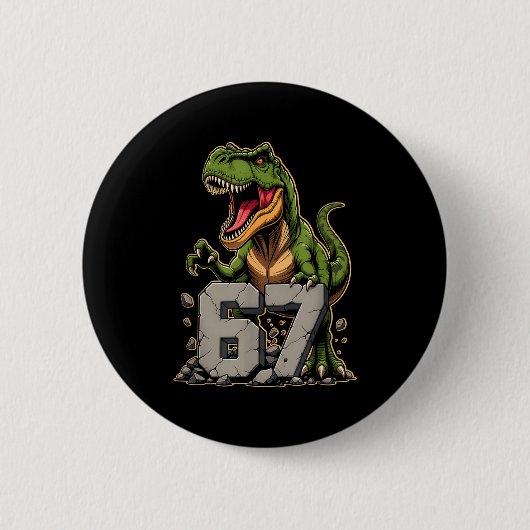 T-rex Dinosaur Funny Six Seven Meme Cool Tyrannosa Button (Vorderseite)