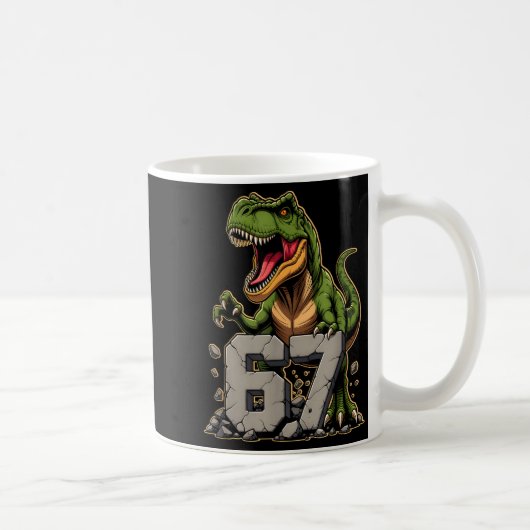 T-rex Dinosaur Funny Six Seven Meme Cool Tyrannosa Kaffeetasse (Rechts)
