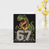 T-rex Dinosaur Funny Six Seven Meme Cool Tyrannosa Karte (Gelbe Blume)