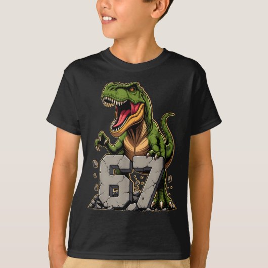 T-rex Dinosaur Funny Six Seven Meme Cool Tyrannosa T-Shirt (Vorderseite)