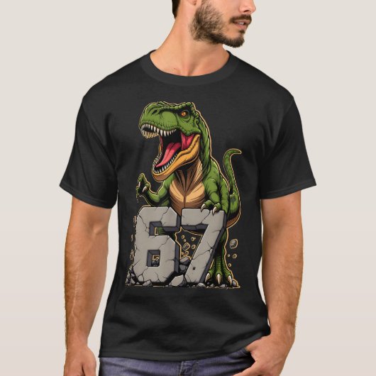 T-rex Dinosaur Funny Six Seven Meme Cool Tyrannosa T-Shirt (Vorderseite)